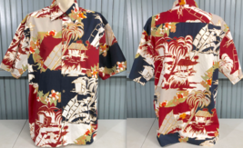 Campta Tiki Hawaiian Surfing Floral Tropical Tiki Island Cotton Shirt Large - $17.34