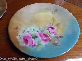 LIMOGES Jean Pouyat France - 6 ROSES  side plates 8&quot; - £178.60 GBP