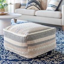 Bancroft Ivory Handwoven Cotton Wool Textured Pouf - €161,94 EUR