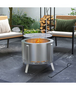 2-in-1 Smokeless FirePit BBQ Grill, Outsunny 19&quot; Portable Wood Burning - $5,131.27 MXN