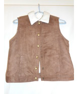 Emma James Sleeveless Fleece lined Faux Suede vest Size S Petite  - $39.98