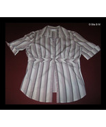 ANN TAYLOR LOFT 100% Cotton Short Sleeve Blouse - Size 8 - FREE SHIPPING - £12.05 GBP