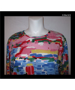 CAROLE LITTLE SPORT-Vintage Colorful Long Sleeve Tunic Top-Size Small to... - £16.23 GBP