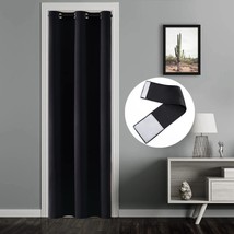 Blackout Curtains For Narrow Window/Doorway,34&#39;&#39; Wide 80 Inch, Black - £30.03 GBP
