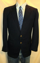 D23 44 R Wool Bespoke Chen Hk Blazer Sport Coat Jacket Mens 24" Arms Blue Hand 2 B - $193.32