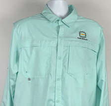 Chevrolet Embroidered Long Sleeve Vented Sport Fishing Shirt Mens Large Green - £33.91 GBP