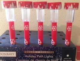 Moonrays Solar Christmas Holiday Pathlights - NEW Lot Of 5 Lights - Snow... - $12.94