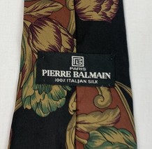 Vintage Pierre Balmain Paris Necktie Tie Mens Paisley Floral 100% Italian Silk - £11.96 GBP