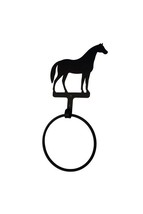 Wrought Iron Towel Ring Horse Bathroom Kitchen Home Decor Accent Animal Wall - £13.14 GBP