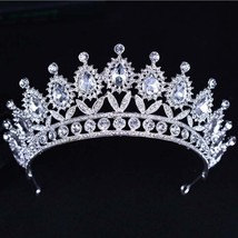 KMVEXO 2021 New Baroque Big Rhinestone Crystal Beaded Headband Tiara Bride Crown - £15.18 GBP