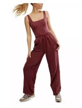 Free People Movement Inbound Romper Sleeveless Jumper Sz Small Crimson NWT - £60.24 GBP