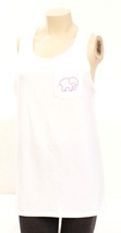 Ivory Ella Save The Elephants White Sleeveless Tank Top Shirt Women&#39;s M NEW - £31.62 GBP