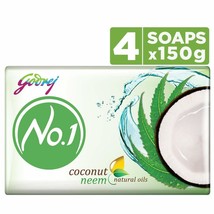 Godrej No.1 Coconut &amp; Neem Soap - 150g, (Pack of 4 soap) - £23.65 GBP