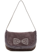 UGG Bag Alloway Convertible Satchel Clutch Grey Swarovski Crystal Bow Ne... - $123.75