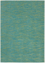 4&#39; X 6&#39; Blue And Green Striped Non Skid Indoor Outdoor Area Rug - £60.81 GBP