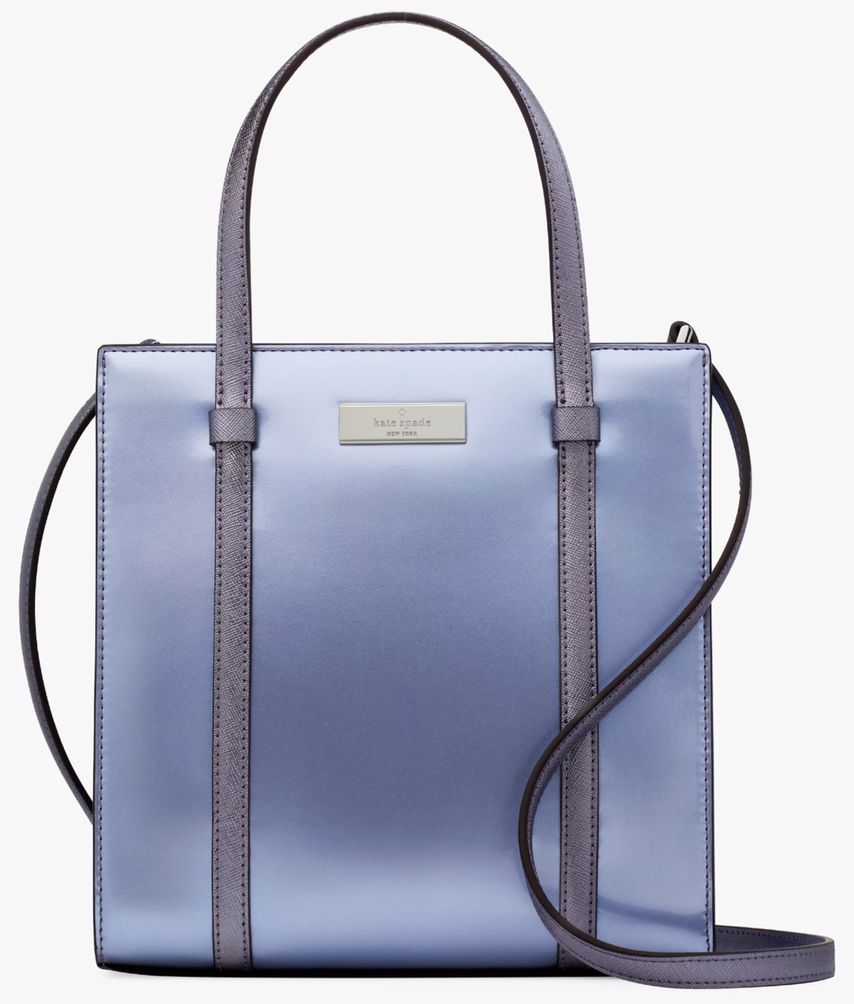 Kate Spade Kenzie Patent Small Tote Bag KI956 Blue Candied Flower Purse NWT $329