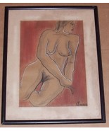 1968 SIGNED A. FARAGO NUDE EROTICA CHARCOAL PORTRAIT - €500,07 EUR