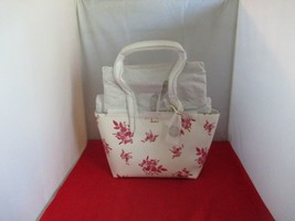 DKNY Bryant Floral Leather Tote Shoulder Bag, Satchel $178 White / Pink -  #3169 - £56.95 GBP