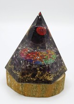 Amethyst Orgone Pyramid - A Beacon of Spiritual Awakening and Protective Energy - £27.42 GBP