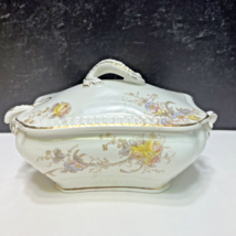 Antique John Maddock &amp; Sons Small Covered Sauce Gravy Tureen Serving Bowl Floral - £29.58 GBP