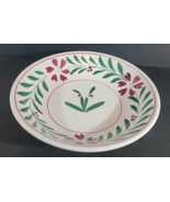 IRONSTONE Vegetable SALAD SERVING BOWL/DISH 10” Red Floral Handpainted - $27.54
