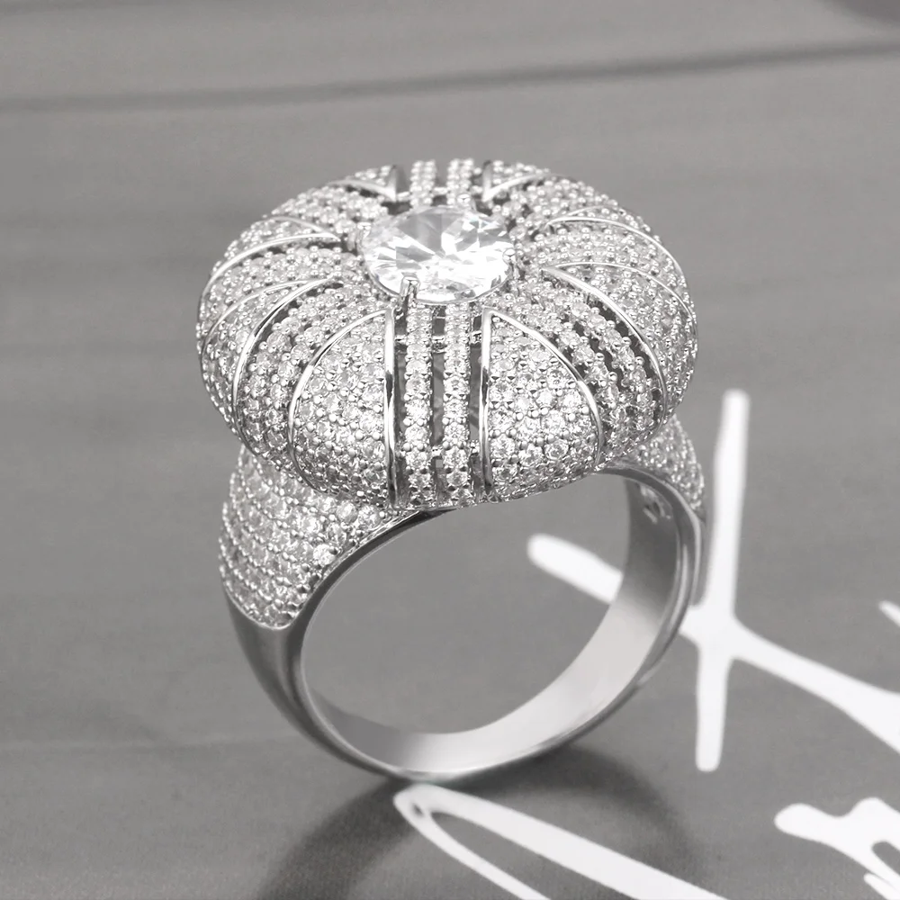 New Fashion Women Ring Cubic Zirconia Wedding Rings Jewelry High Quality Christm - £38.74 GBP