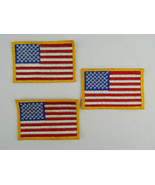 SET 3 HIGH QUALITY AMERICAN FLAG EMBROIDERED PATCHES STARS &amp; STRIPES 3-1/2&quot; - £10.59 GBP