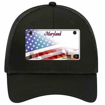 Maryland State with American Flag Novelty Black Mesh License Plate Hat - £23.04 GBP