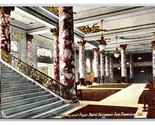 Stairway and Foyer Interior Hotel Fairmont San Francisco CA UNP DB Postc... - $4.97