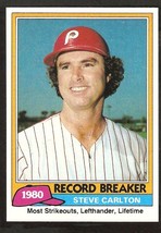 1981 Topps Baseball Card #202 Philadelphia Phillies Steve Carlton Record Breaker - £0.51 GBP