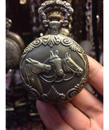 NEW Antique Vintage Big Bronze Tone Horse Pendant Quartz Pocket Watch Ne... - £15.40 GBP
