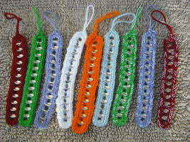 30 Mix Crochet Pop Tab Bookmarks/Bracelets/Coaster. - £20.45 GBP