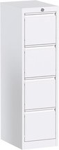 Aobabo 4 Drawer Metal Vertical File Cabinet With Lock, Metal Storage, 4 ... - £147.59 GBP