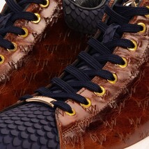 The Caesars Brown & Navy Leather High-Top Men Sneaker image 3