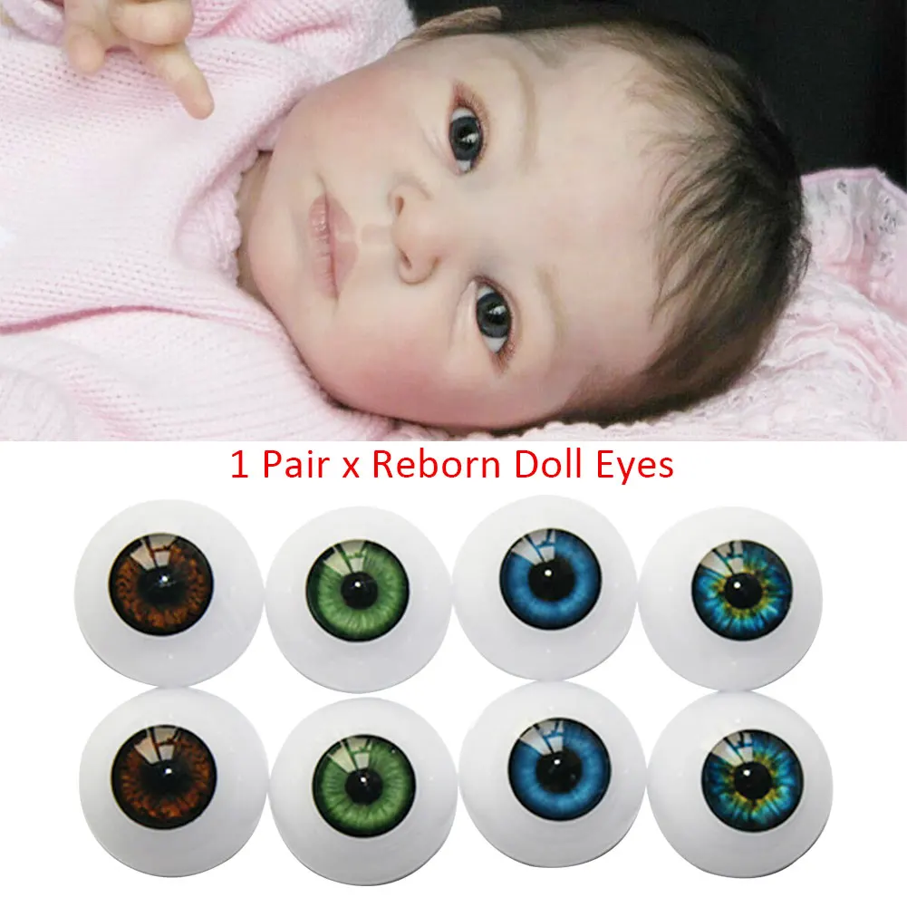 1pair 20mm 22mm 24mm Mini Half Round Acrylic DIY Eyeballs Reborn Doll Eyes Craft - £7.63 GBP