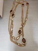 1967 Sarah Coventry Golden Embers Faux Topaz Necklace - $15.00