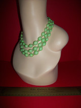 Women Necklace Pastel Green Multi-Strand Bead Costume Jewelry Fashion Treasure - £7.58 GBP