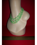 Women Necklace Pastel Green Multi-Strand Bead Costume Jewelry Fashion Tr... - £7.44 GBP