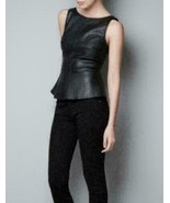 Genuine Soft Lambskin Leather Stylish Women&#39;s Top Party Casual Handmade ... - $140.66 CAD