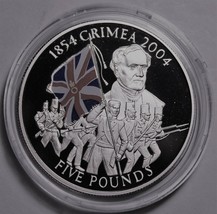 Guernsey 5 Pounds, 2004 Rare Silver Proof~Crimean War~1st Victoria Cross... - £86.74 GBP