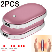 2Pack Rechargeable Hand Warmers Electric Pocket Heater Warmer USB Power Bank - £34.79 GBP