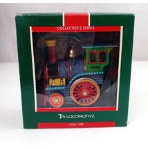 Vintage 1989 Hallmark Keepsake Ornament Collector&#39;s Series Tin Locomotive IOB - £9.95 GBP