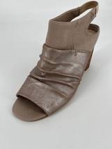 Kelsi Dagger Slingback Open Toe Heels Sandals Sz 6.5 Silver Metallic Leather - £23.41 GBP