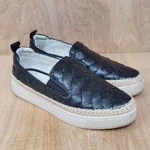 Franco Sarto Platform Shoes Women’s 8.5 M Black Basket Weave Loafers Shoes - £29.47 GBP