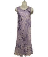 Vintage 90’s Garden Party Wedding Purple 100% Silk Burnout Sleeveless Ma... - £54.25 GBP
