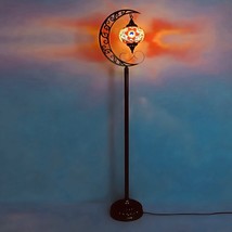 Beautiful Turkish Mosaic Moon Shape Large Floor Lamp Crescent Corner Light - $180.00