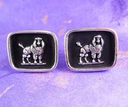 Huge French POODLE Cufflinks Vintage Show Dog Cuff Links Grande Kaflinks Unisex  - £115.90 GBP