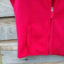Jane Ashley Casual Sherpa Fleece Zip Up Vest Red Size Large - £13.41 GBP