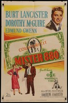 Mister 880 Original One Sheet Movie Poster- 1950- Burt Lancaster - £59.13 GBP