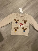 Holiday Time Christmas Sweater Baby size 18M Santa Reindeer Pattern Nwt - £3.94 GBP